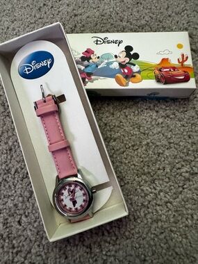 NIB Disney ewatchfactory Kids Minnie Mouse Time Teacher Watch, Pink
